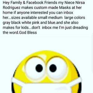 I do my own face  Masks and hand sanitizer I sell